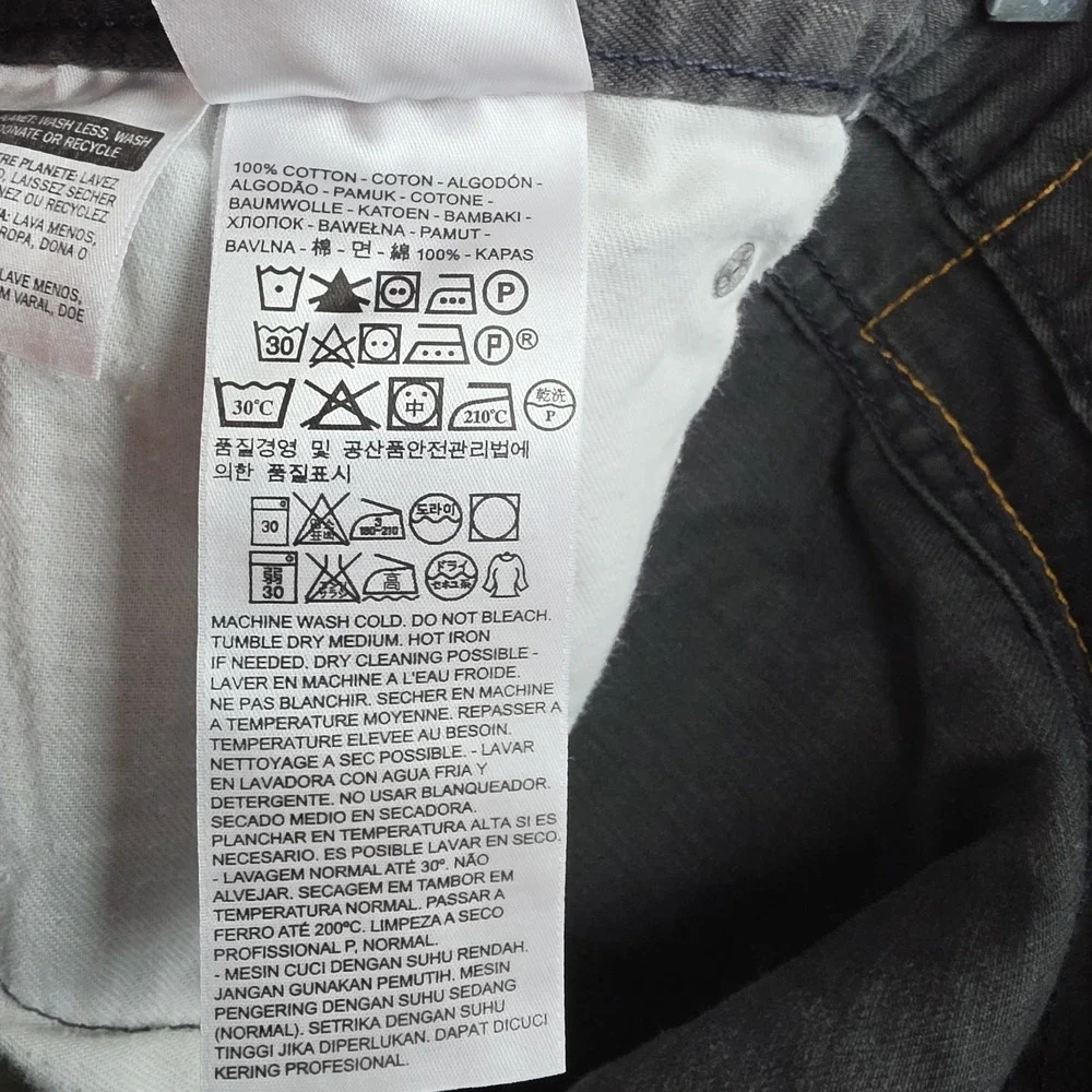 Levi's 505 Jeans Men's Size 36x32 Black Straight Leg Logo